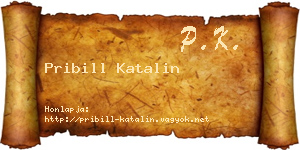 Pribill Katalin névjegykártya